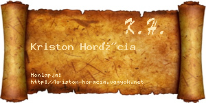 Kriston Horácia névjegykártya